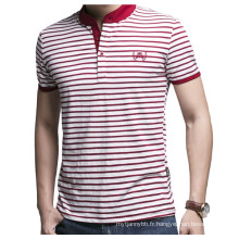 Logo personnalisé de broderie Fashion Stripe gros T-shirt en coton polo